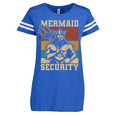 Mermaid Security Bday Costume Merman Birthday Party Outfit Enza Ladies Jersey Football T-Shirt