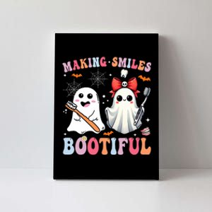 Making Smiles Bootiful Dentist Funny Halloween Ghost Dental Canvas