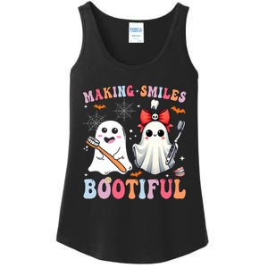 Making Smiles Bootiful Dentist Funny Halloween Ghost Dental Ladies Essential Tank