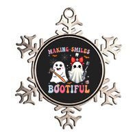 Making Smiles Bootiful Dentist Funny Halloween Ghost Dental Metallic Star Ornament