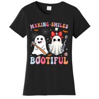 Making Smiles Bootiful Dentist Funny Halloween Ghost Dental Women's T-Shirt