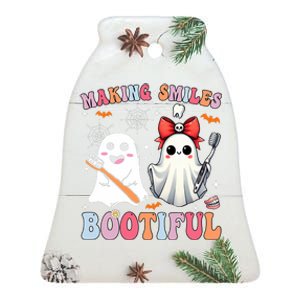 Making Smiles Bootiful Dentist Funny Halloween Ghost Dental Ceramic Bell Ornament