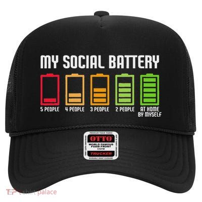 My Social Battery High Crown Mesh Back Trucker Hat