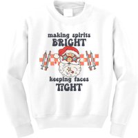 Making Spirits Bright Keeping Faces Tight Nurse Christmas Kids Sweatshirt