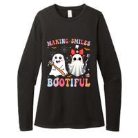 Making Smiles Bootiful Dentist Funny Halloween Ghost Dental Womens CVC Long Sleeve Shirt