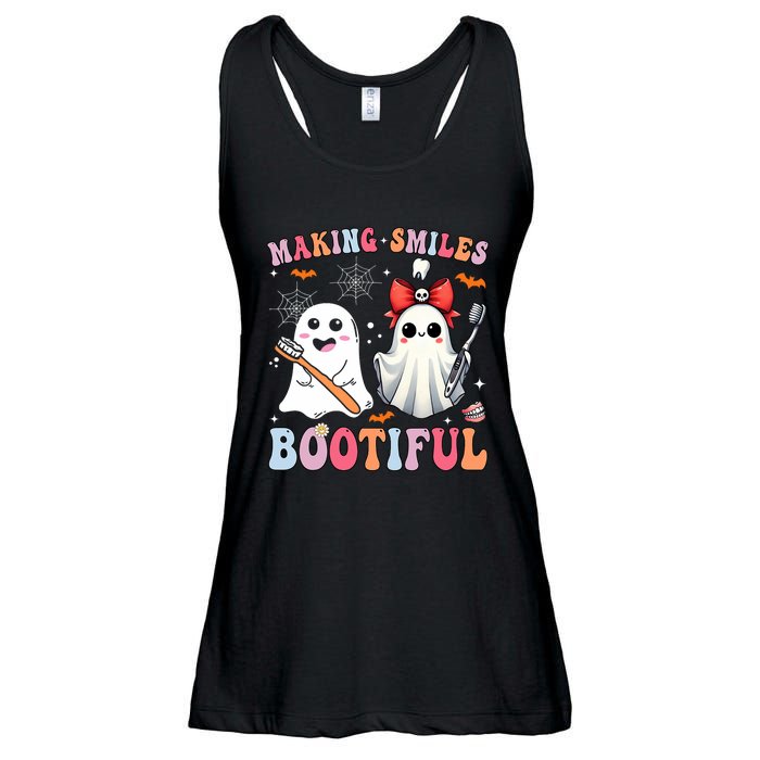 Making Smiles Bootiful Dentist Funny Halloween Ghost Dental Ladies Essential Flowy Tank