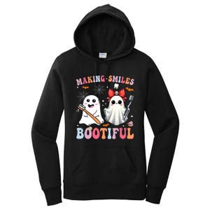 Making Smiles Bootiful Dentist Funny Halloween Ghost Dental Women's Pullover Hoodie