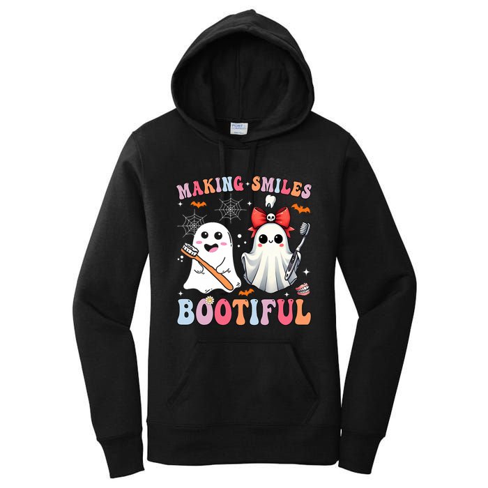 Making Smiles Bootiful Dentist Funny Halloween Ghost Dental Women's Pullover Hoodie