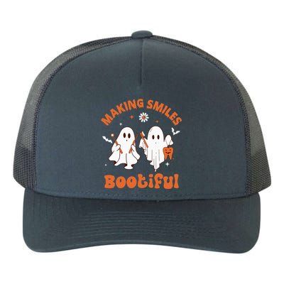 Making Smiles Bootiful Funny Ghost Dentist Halloween Dental Yupoong Adult 5-Panel Trucker Hat