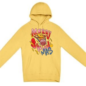 Merry Swishmas Basketball Premium Pullover Hoodie