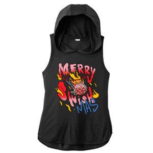 Merry Swishmas Basketball Ladies PosiCharge Tri-Blend Wicking Draft Hoodie Tank