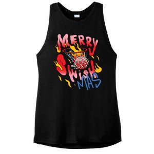 Merry Swishmas Basketball Ladies PosiCharge Tri-Blend Wicking Tank