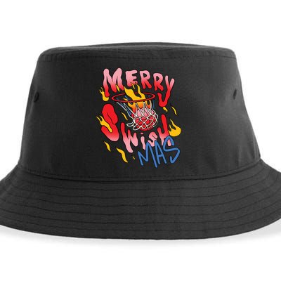Merry Swishmas Basketball Sustainable Bucket Hat