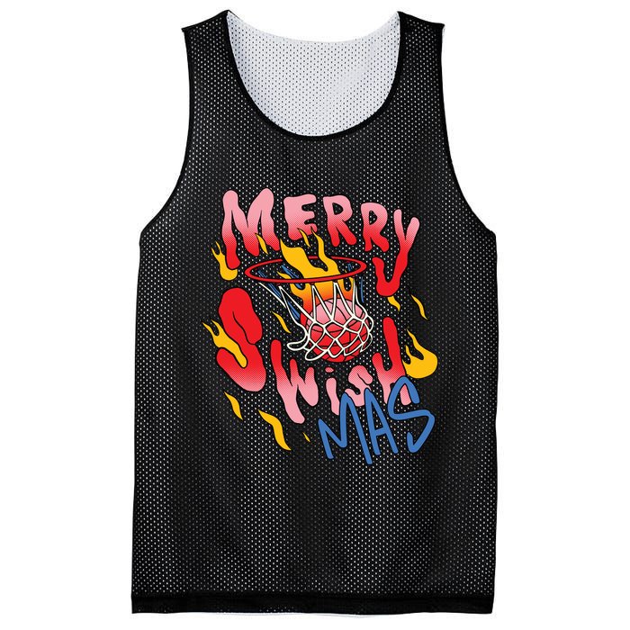 Merry Swishmas Basketball Mesh Reversible Basketball Jersey Tank