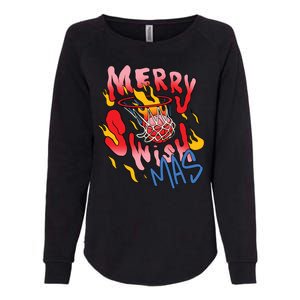 Merry Swishmas Basketball Womens California Wash Sweatshirt