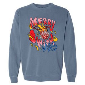 Merry Swishmas Basketball Garment-Dyed Sweatshirt