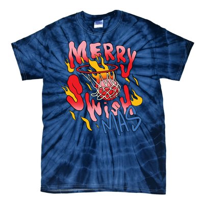 Merry Swishmas Basketball Tie-Dye T-Shirt