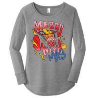 Merry Swishmas Basketball Women's Perfect Tri Tunic Long Sleeve Shirt