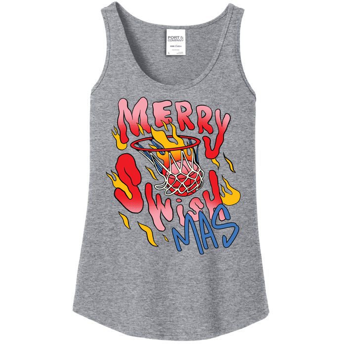 Merry Swishmas Basketball Ladies Essential Tank