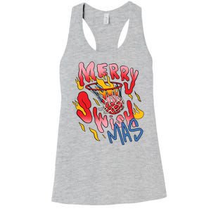 Merry Swishmas Basketball Women's Racerback Tank