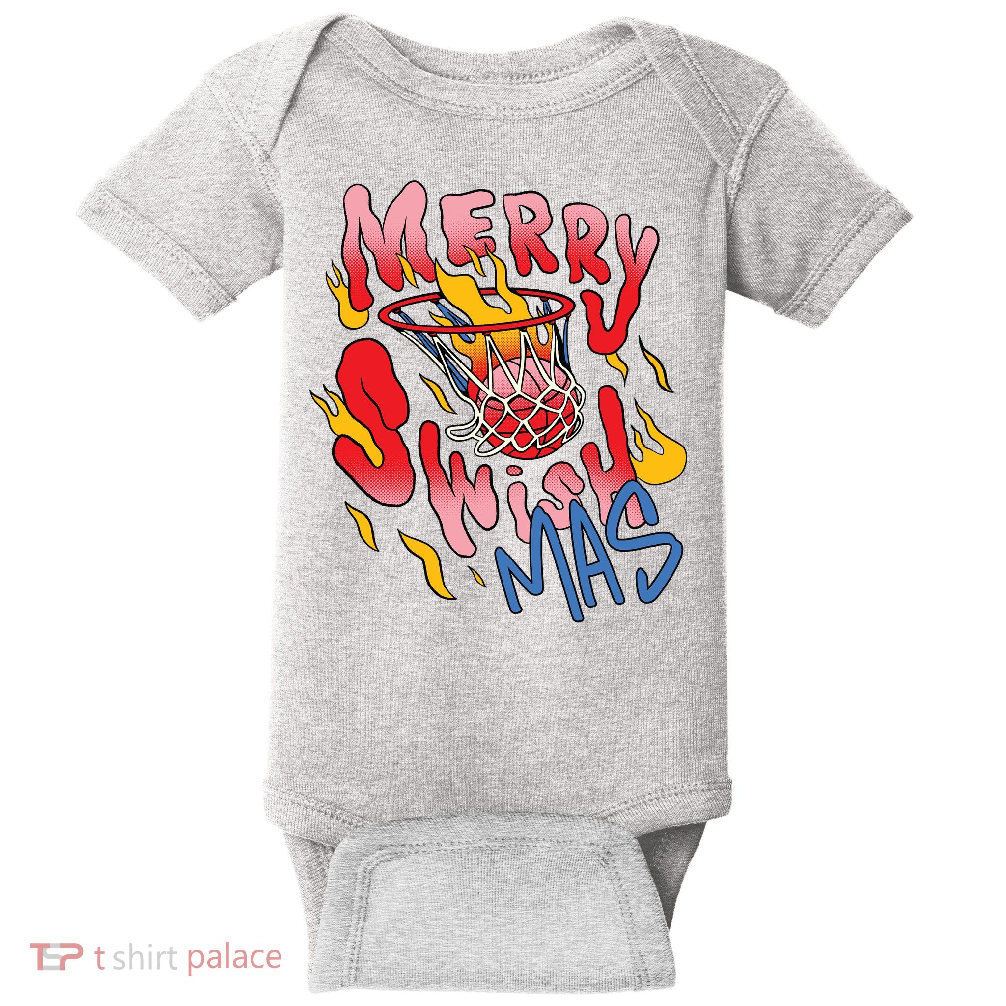 Merry Swishmas Basketball Baby Bodysuit