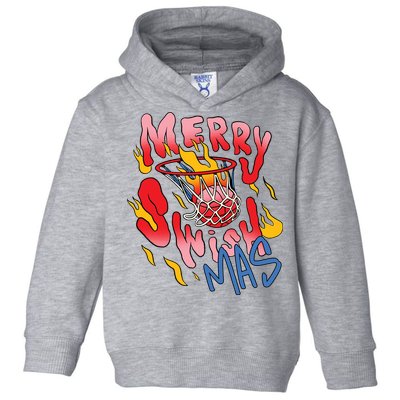 Merry Swishmas Basketball Toddler Hoodie