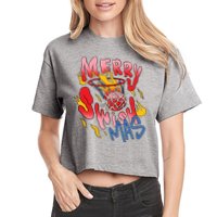 Merry Swishmas Basketball Women's Crop Top Tee