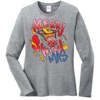 Merry Swishmas Basketball Ladies Long Sleeve Shirt