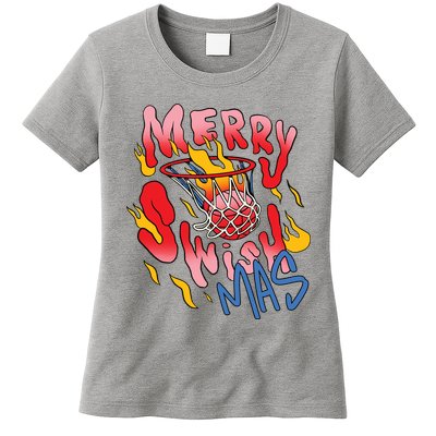 Merry Swishmas Basketball Womens T-Shirt