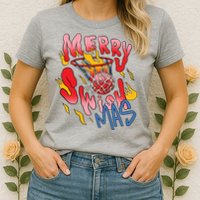 Merry Swishmas Basketball Womens T-Shirt