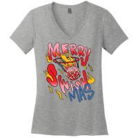 Merry Swishmas Basketball Women's V-Neck T-Shirt