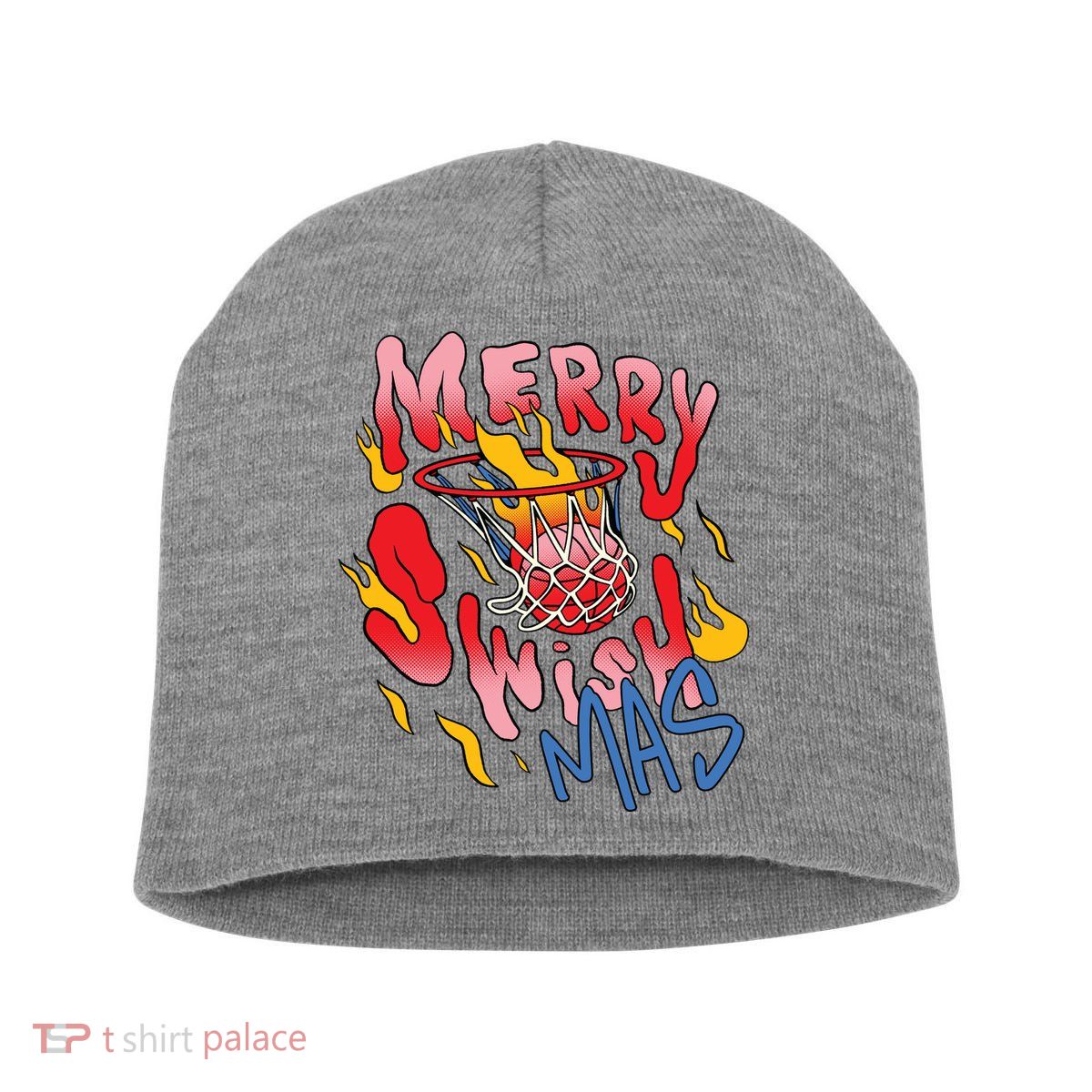 Merry Swishmas Basketball Short Acrylic Beanie