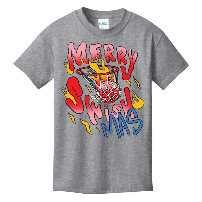 Merry Swishmas Basketball Kids T-Shirt