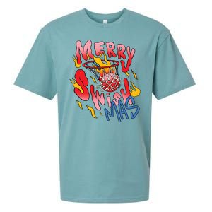 Merry Swishmas Basketball Sueded Cloud Jersey T-Shirt