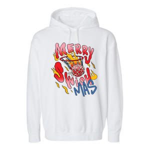 Merry Swishmas Basketball Garment-Dyed Fleece Hoodie