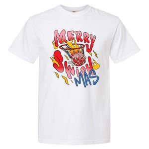 Merry Swishmas Basketball Garment-Dyed Heavyweight T-Shirt