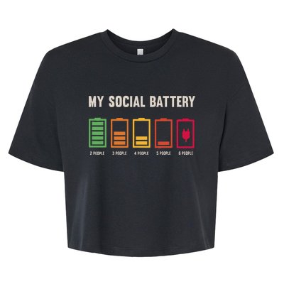 My Social Battery Low Energy Anti Social Introvert Bella+Canvas Jersey Crop Tee