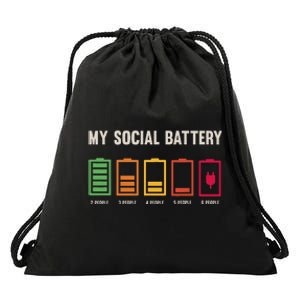 My Social Battery Low Energy Anti Social Introvert Drawstring Bag