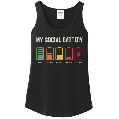 My Social Battery Low Energy Anti Social Introvert Ladies Essential Tank