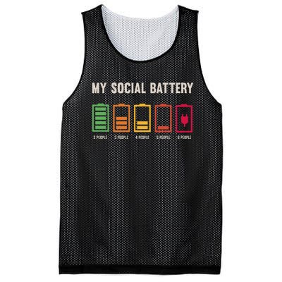 My Social Battery Low Energy Anti Social Introvert Mesh Reversible Basketball Jersey Tank