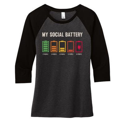 My Social Battery Low Energy Anti Social Introvert Women's Tri-Blend 3/4-Sleeve Raglan Shirt