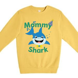 Mommy Shark Birthday Party Matching Family Premium Crewneck Sweatshirt