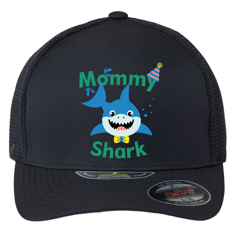 Mommy Shark Birthday Party Matching Family Flexfit Unipanel Trucker Cap
