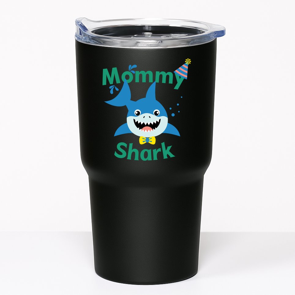 Mommy Shark Birthday Party Matching Family Tumbler
