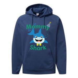 Mommy Shark Birthday Party Matching Family Performance Fleece Hoodie