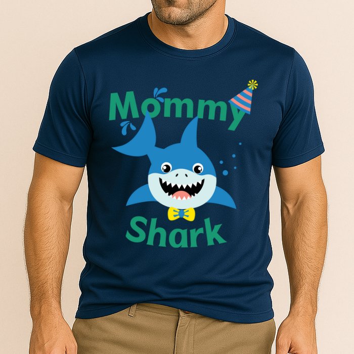 Mommy Shark Birthday Party Matching Family Cooling Performance Crew T-Shirt