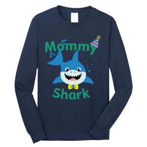 Mommy Shark Birthday Party Matching Family Long Sleeve Shirt