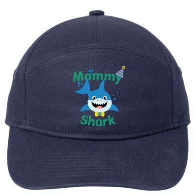 Mommy Shark Birthday Party Matching Family 7-Panel Snapback Hat