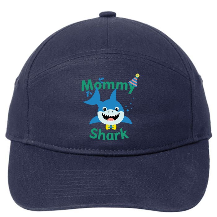 Mommy Shark Birthday Party Matching Family 7-Panel Snapback Hat