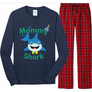 Mommy Shark Birthday Party Matching Family Long Sleeve Pajama Set